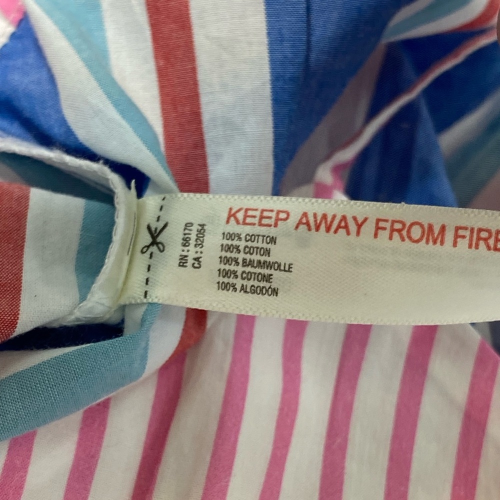 Celandine Anthropologie NWT Blue White Pink Pinstripe Bow Accent Jumpsuit - Picture 11 of 12